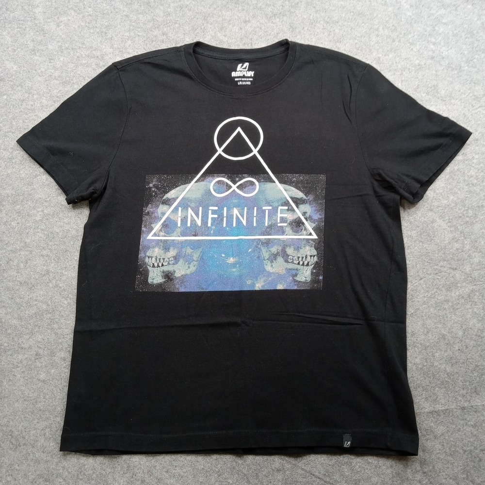 Amplify‎ Shirt Mens Large Black Infinite Skull Graphic Tee Cotton Sears Street